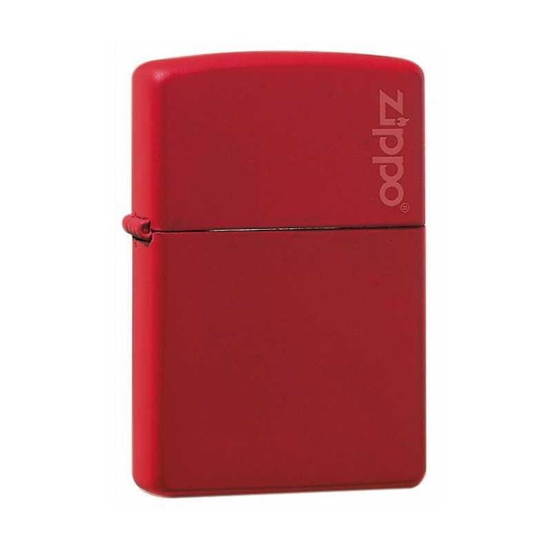 Zippo rouge mat - Avec logo Zippo sur capuchon
