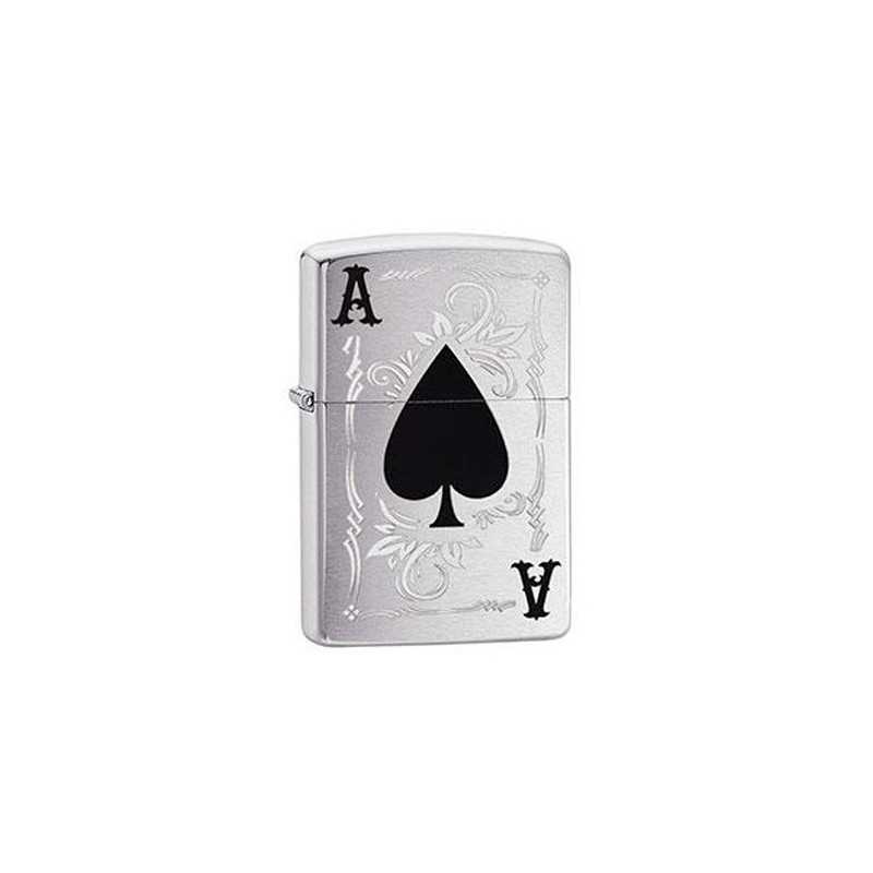 Zippo As de pique avec motifs gravés