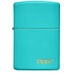 Zippo Flat Turquoise avec logo